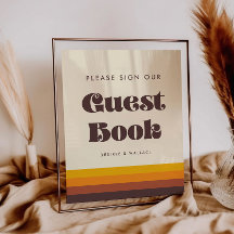 Retro 60s  Teken ons gastenboek bruiloft teken