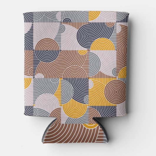 Retro 60s Tiles: Colorful Geometric Pattern Blikjeskoeler (Voorkant)