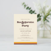 Retro 60s uitnodiging van Bachelorette Party (Staand voorkant)