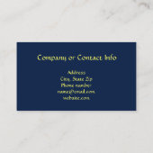 Retro 60s ventilatorkracht Midnight Blue Trendy Visitekaartje (Achterkant)