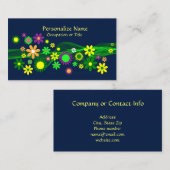 Retro 60s ventilatorkracht Midnight Blue Trendy Visitekaartje (Voorkant / Achterkant)