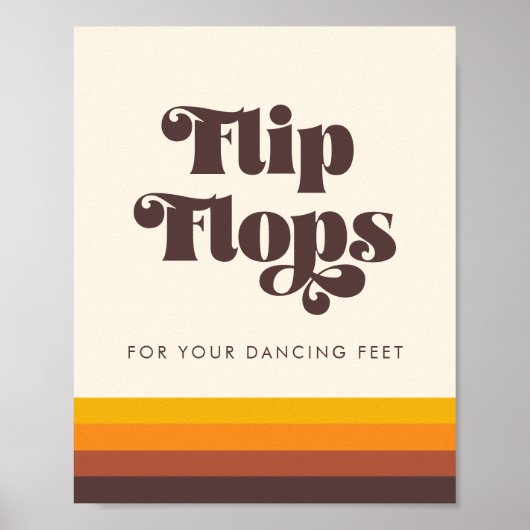 Retro 60s Vintage bruiloft Teenslippers teken Poster (Voorkant)