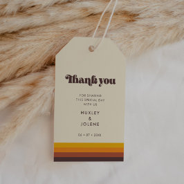 Retro 60s vintage cowedding cadeaulabel