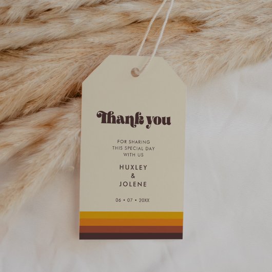 Retro 60s vintage cowedding cadeaulabel