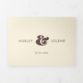 Retro 60s vintage cowedding drieluik uitnodiging