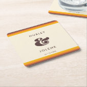 Retro 60s vintage cowedding kartonnen onderzetters (Schuin)