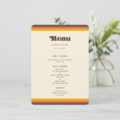 Retro 60s vintage cowedding menu (Staand voorkant)