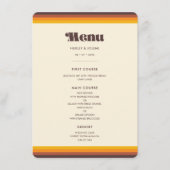 Retro 60s vintage cowedding menu (Voorkant)