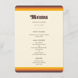 Retro 60s vintage cowedding menu