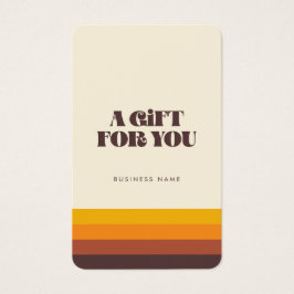 Retro 60s vintage kleuren cadeaucertificaat visitekaartje