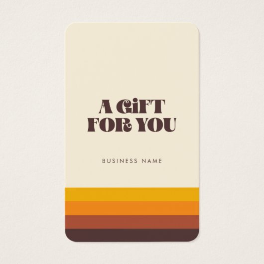 Retro 60s vintage kleuren cadeaucertificaat visitekaartje (Voorkant)