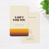 Retro 60s vintage kleuren cadeaucertificaat visitekaartje (Bureau)
