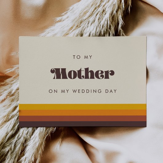 Retro 60s Voor mijn moeder op mijn trouwdag kaart