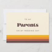 Retro 60s Voor mijn ouders op mijn trouwdag kaart (Voorkant)