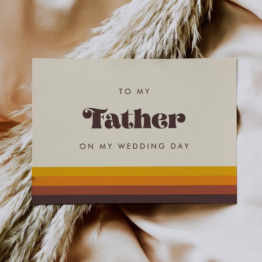 Retro 60s Voor mijn vader op mijn trouwdag kaart