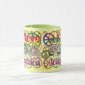 Retro 60's Vrede Signs GalorePeace Love Compassion Mok (Midden)