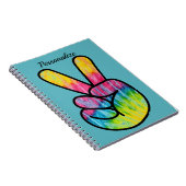 Retro 60s Vredesteken Fun Personaliseer Notitieboek (Rechterzijde)