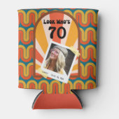 Retro 60's Wave gepersonaliseerde foto Blikjeskoeler (Voorkant)