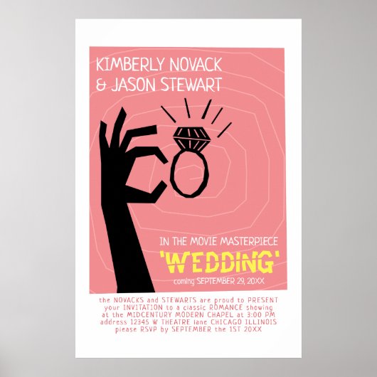 Retro 60s Wedding Mid-Century Modern Movie Poster (Voorkant)