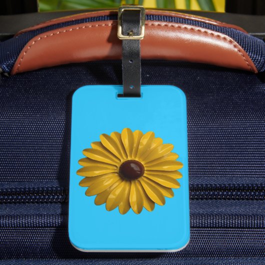 Retro 60s Zonnebloem Daisy Flower Mode Sieraden Bagagelabel (Voorkant Insitu 2)