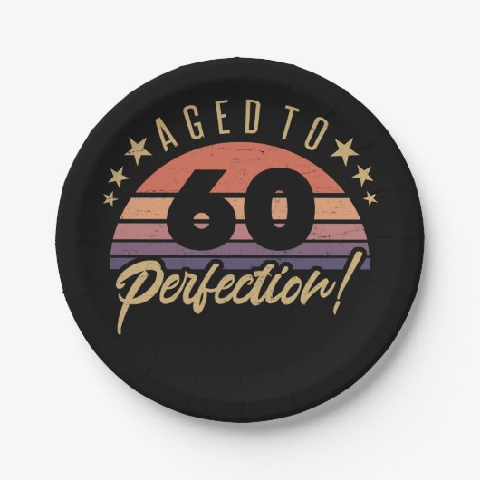 Retro 60ste verjaardag humor papieren bordje (Voorkant)