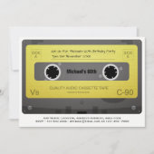 RETRO 60ste verjaardag MAN Uitnodiging Muziek Cass (Voorkant)