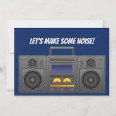 RETRO 60ste verjaardag MAN Uitnodiging Muziek Cass (Achterkant)