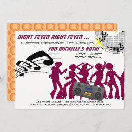 RETRO 60ste verjaardagsuitnodiging Boogie Night Fe Kaart