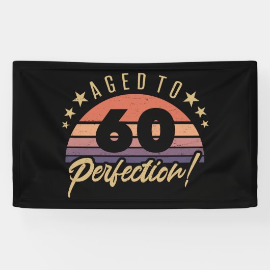 Retro 60th Birthday Humor Spandoek (Horizontaal)