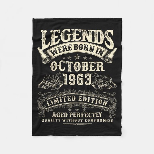 Retro 62nd Birthday For Men 62 Year Old October 19 Fleece Deken (Voorkant)