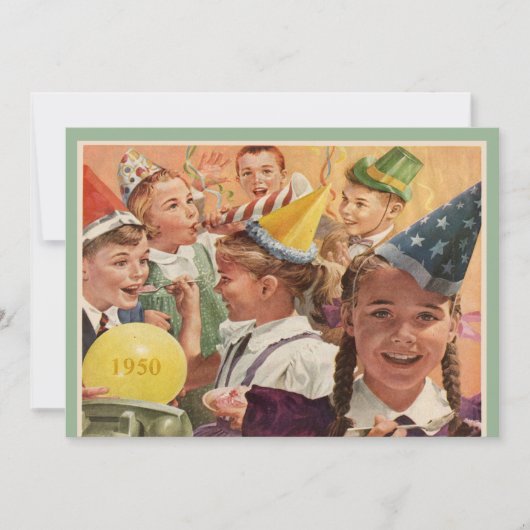 Retro 65e verjaardagsfeest 1950 Herinneringen aan Kaart (Voorkant)