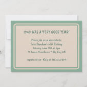 Retro 65e verjaardagsfeest 1950 Herinneringen aan  Kaart (Achterkant)