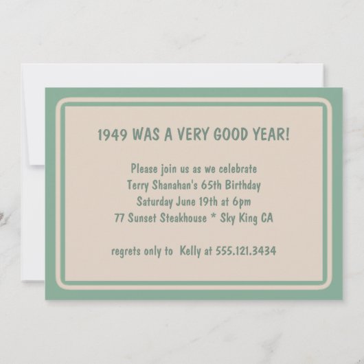 Retro 65e verjaardagsfeest 1950 Herinneringen aan  Kaart (Achterkant)
