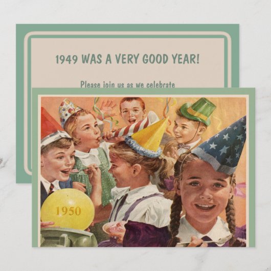 Retro 65e verjaardagsfeest 1950 Herinneringen aan  Kaart (Voorkant / Achterkant)