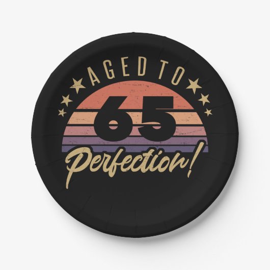 Retro 65th Birthday Humor Papieren Bordje (Voorkant)