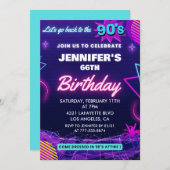 Retro 66e verjaardag uitnodiging Terug naar de jar (Voorkant / Achterkant)