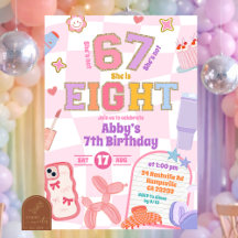 Retro 67 Aesthetic Girl 8th Birthday Patch Party