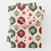 Retro “67” Christmas Ornament Flat Wrapping Paper (In situ)