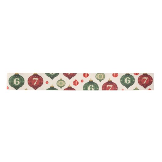 Retro “67” Christmas Ornament Flat Wrapping Paper Satijnen Lint (Voorkant)
