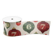 Retro “67” Christmas Ornament Flat Wrapping Paper Satijnen Lint (Spoel)