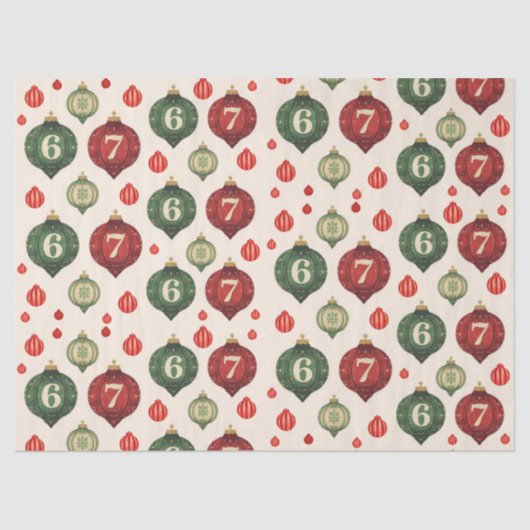 Retro “67” Christmas Ornament Tissue Paper Tissuepapier (Voorkant)