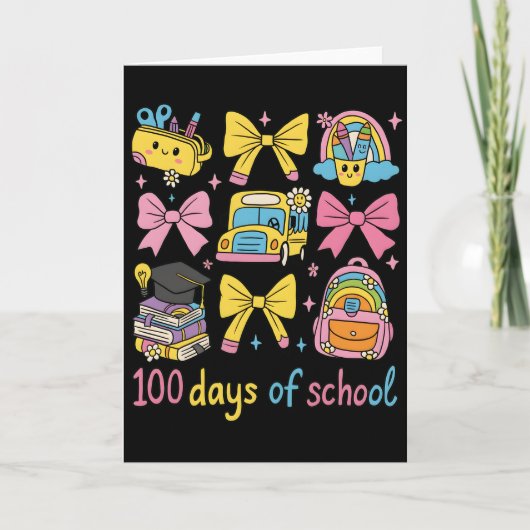 Retro 67 dagen school pastel potlood student kaart (Voorkant)