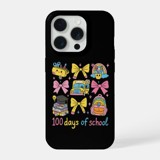 Retro 67 Days Of School Pastel Pencil Student iPhone Hoesje (Achterkant)