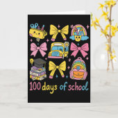 Retro 67 Days Of School Pastel Pencil Student Kaart (Gele Bloem)