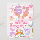 Retro 67 Esthetische Patch Feest Verjaardag Kaart (Voorkant)