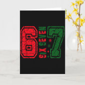 Retro 67 Grappige Zes Zeven Meme 6 7 Nummer Kerstm Kaart (Gele Bloem)