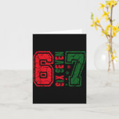 Retro 67 Grappige Zes Zeven Meme 6 7 Nummer Kerstm Kaart (Gele Bloem)