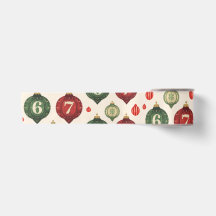 Retro “67” Kerstornament Plat Inpakpapier
