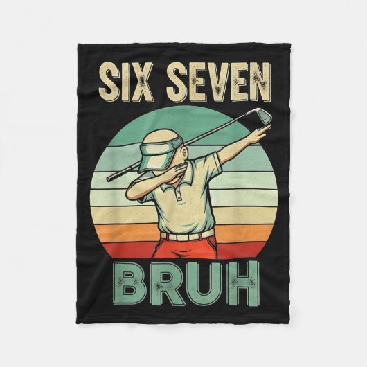 Retro 67 Meme 6 7 Six Seven Bruh Golf Golfer Vinta Fleece Deken (Voorkant)