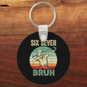 Retro 67 Meme 6 7 Six Seven Bruh Golf Golfer Vinta Sleutelhanger (Voorkant)